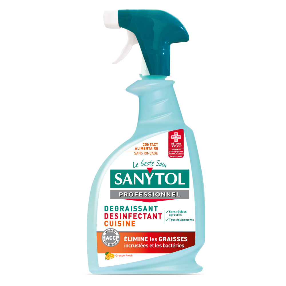 Flacon pulvérisateur Désinfectant Dégraissant Cuisine 750 ml