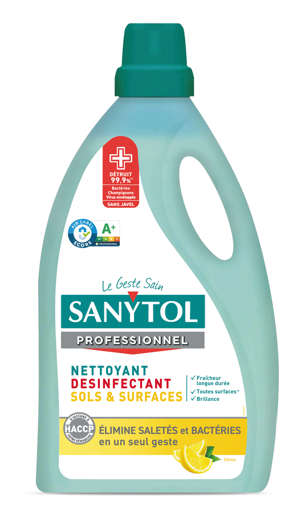 Nettoyant désinfectant sols et surfaces au citron, bidon de 5 litres