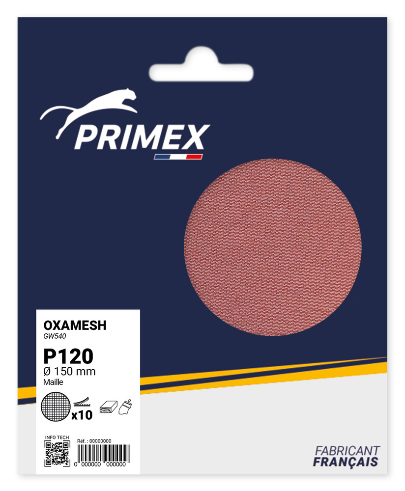 Etui de 10 disques abrasifs Oxamesh GW540 diamètre 150 marque Primex
