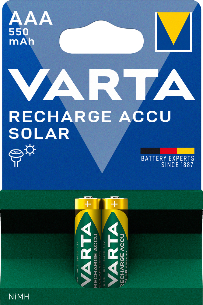 Blister de 2 piles rechargeables Varta Recharge Accu Phone AAA 550 mAh.