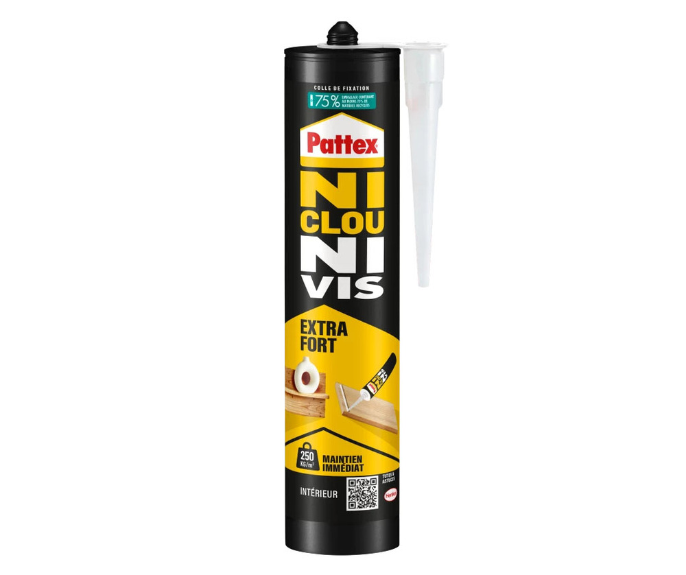 Cartouche de colle blanche Ni Clou Ni Vis Pattex fixation Extra Fort 380g