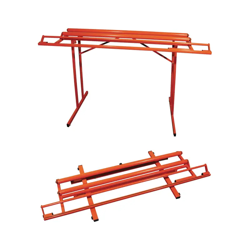 Tréteau télescopique en métal orange pour rouleaux de revêtement mural