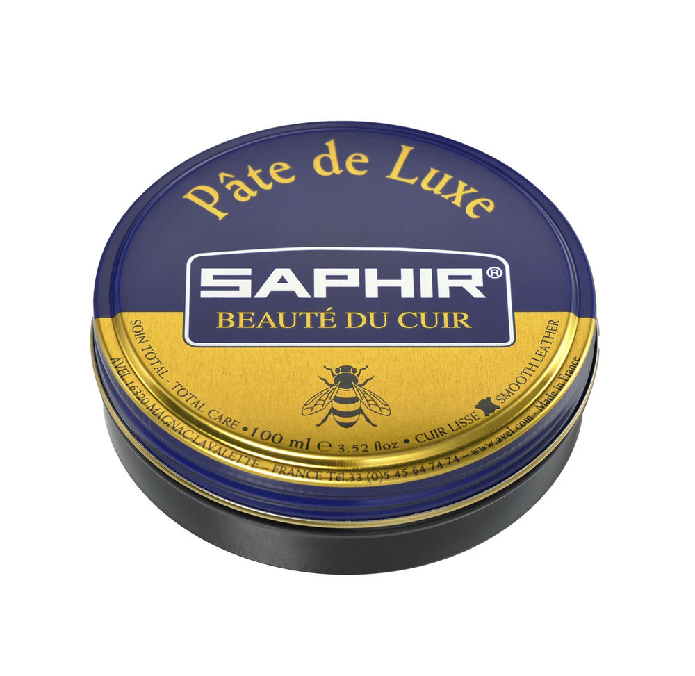 Cirage pâte de luxe Saphir en boite de 100 ml pour l'entretien et la protection des cuirs