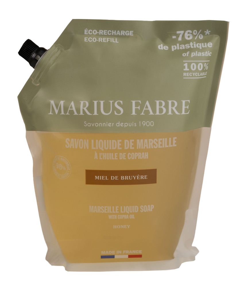 Eco-recharge de savon Liquide de Marseille Miel de Bruyère 1L