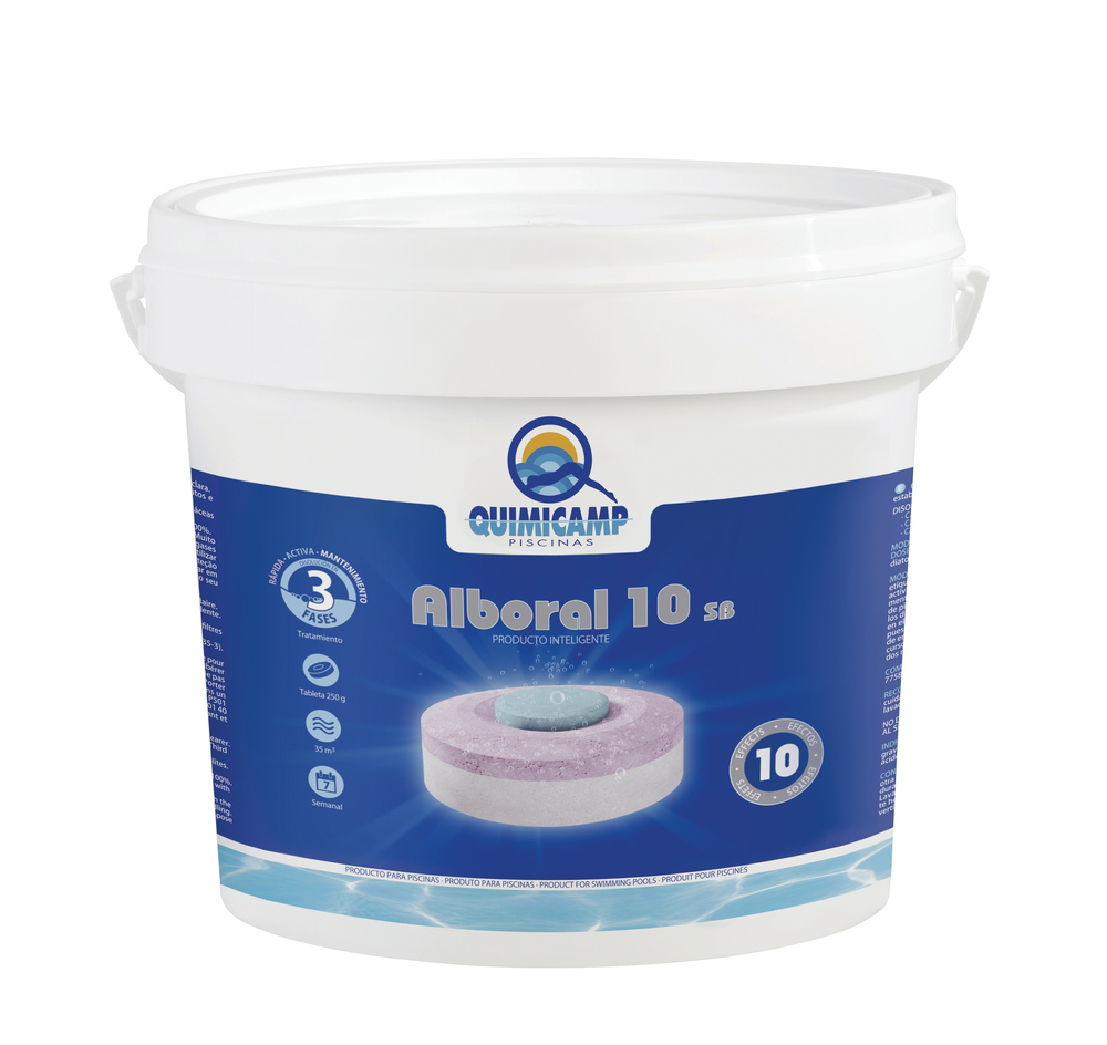 seau de galets Alboral 10 SB traitement pour piscine Quimicamp