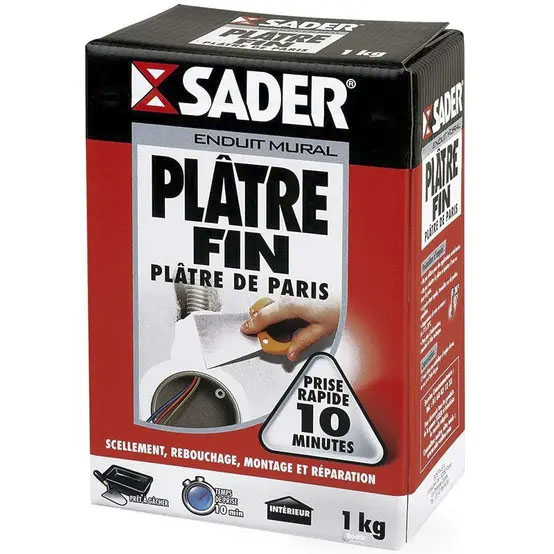 Boite de 1kg de plâtre fin de Paris en poudre Sader