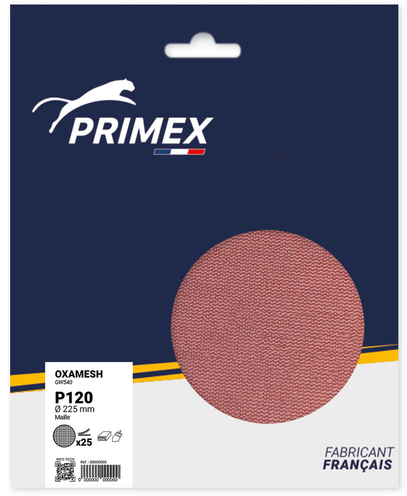 Disques abrasifs Oxamesh GW540 Auto-Agrippants Ø225 mm dans un étui de 25 disques