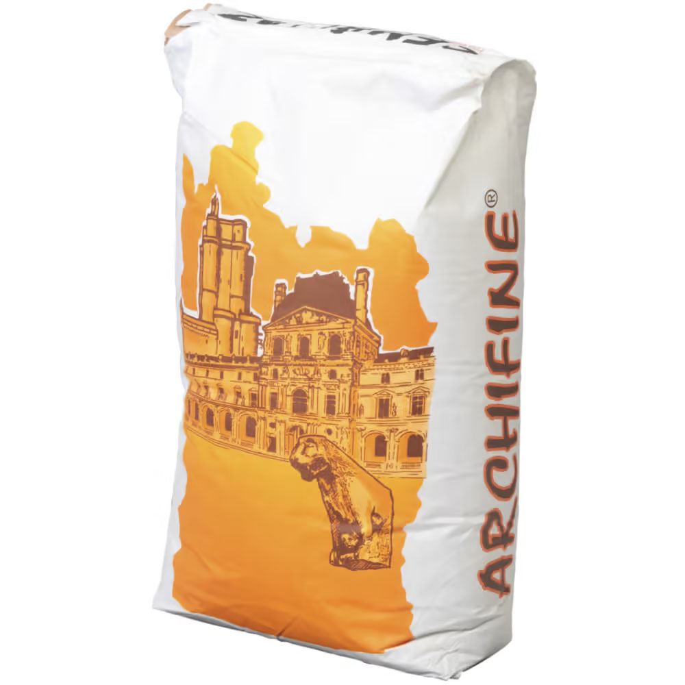 Sac d'abrasif Archifine spécial aérogommeuse couleur bronze de 25 kg, idéal pour le décapage de surfaces.
