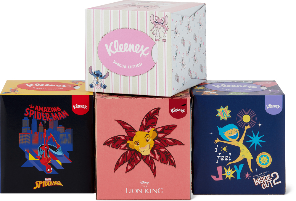 Lot de boîtes de mouchoirs Kleenex Édition Spéciale Disney, Marvel, Le Roi Lion et Vice-Versa 2.