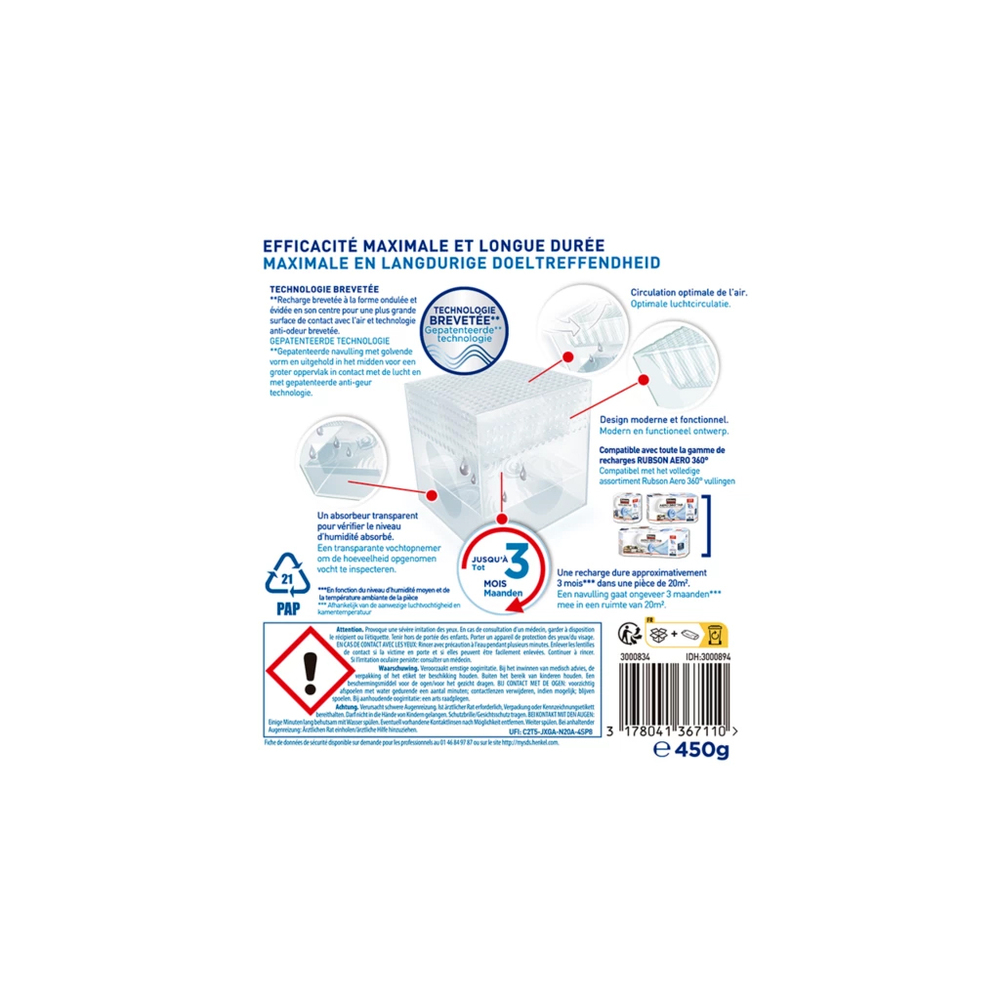 Cube Absorbeur d'Humidité 20 m²