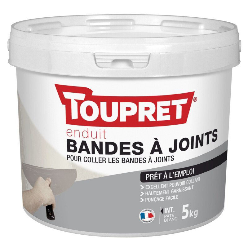 Pot d'enduit pâte pour bandes à joints 5 kg prêt à l'emploi pour le lissage des plaques de plâtre