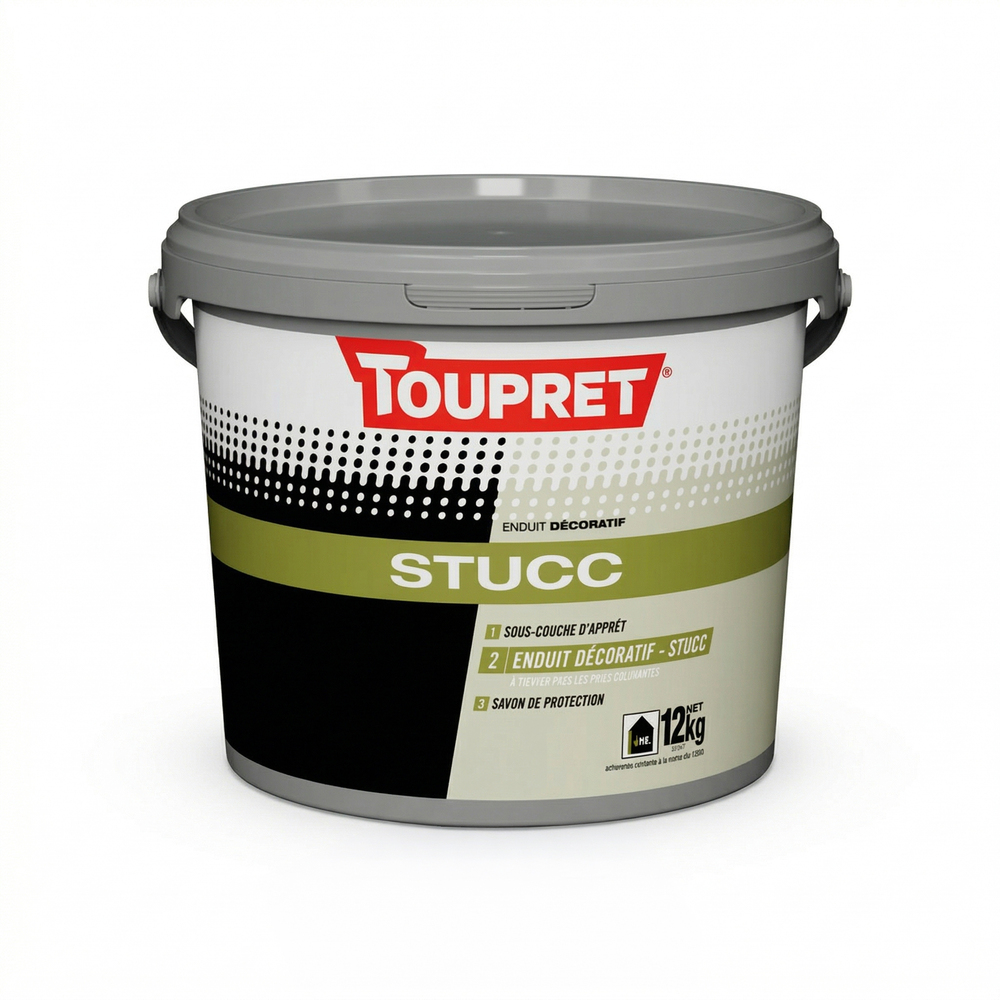 Enduit décoratif à la chaux Le Stucc à la Chaux 12 kg, pot scellé pour finition murale intérieure texturée et brillante