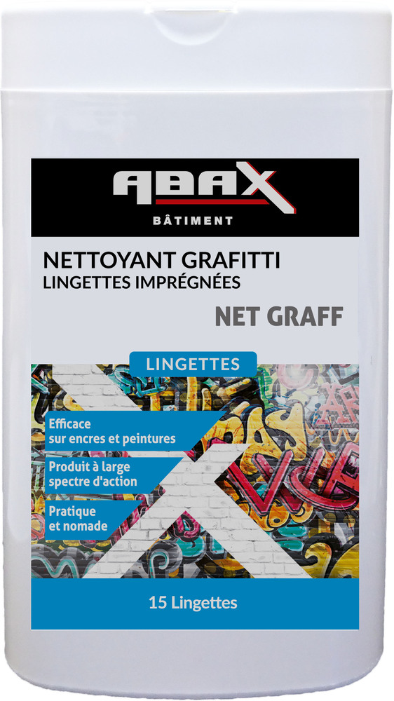 Boite de 15 lingettes Net Graff Abax pour le nettoyage des graffitis