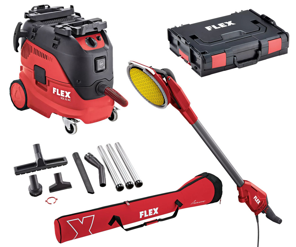 Pack ponceuse Giraffe GE6R-EC + Aspirateur VCE 33 L AC-Set + Coffret et Abrasifs