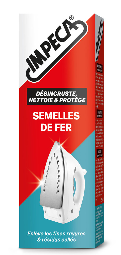 Tube dans son carton de nettoyant de semelles de fer à repasser Impeca