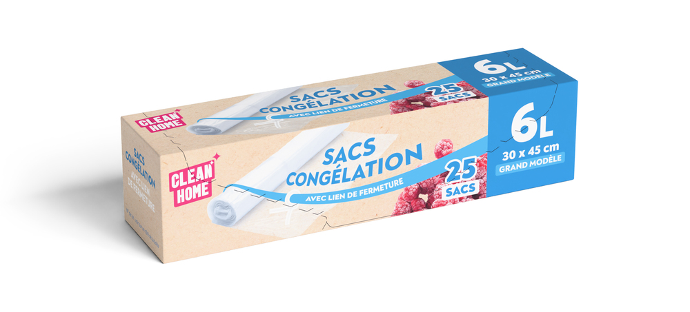 Rouleau de 25 Sacs Congélation Grand Modèle 6 litre 30 x 45 cm