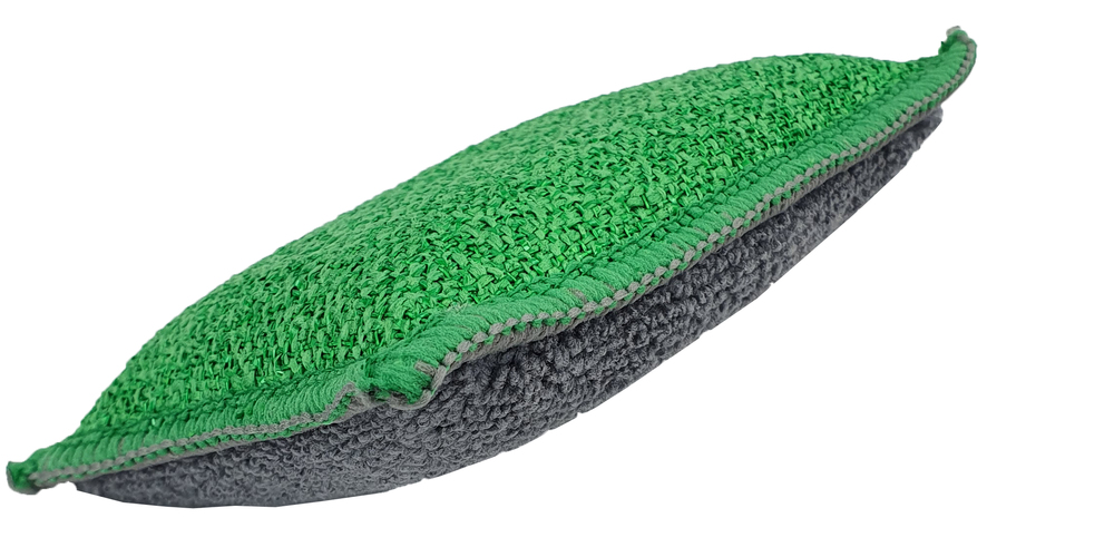 Eponge Microfibre Bi-Face Grattante Verte