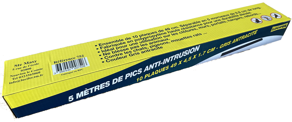 Boite de 10 plaques de pics anti intrusion animaux