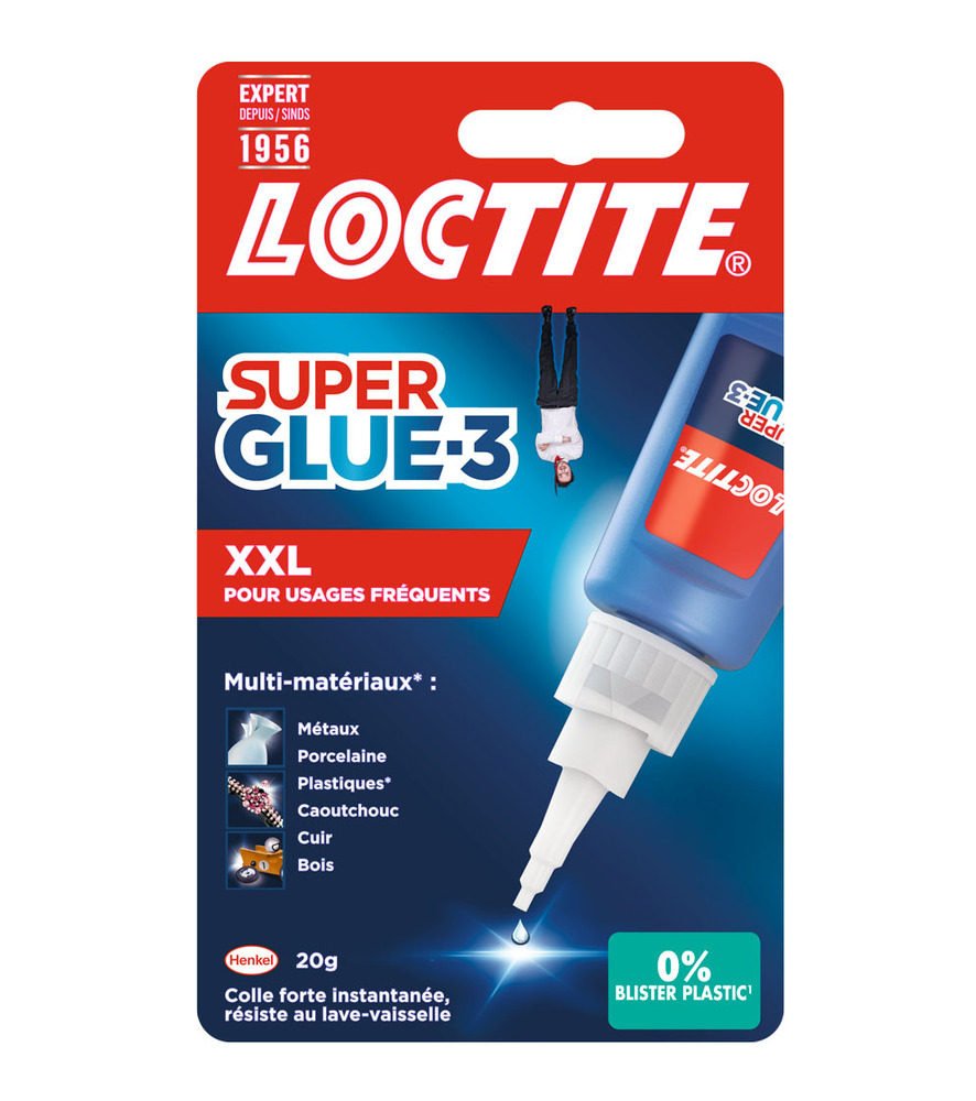 Colle cyanoacrylate Superglue-3 XXL Transparent 20g pour collage rapide et précis.