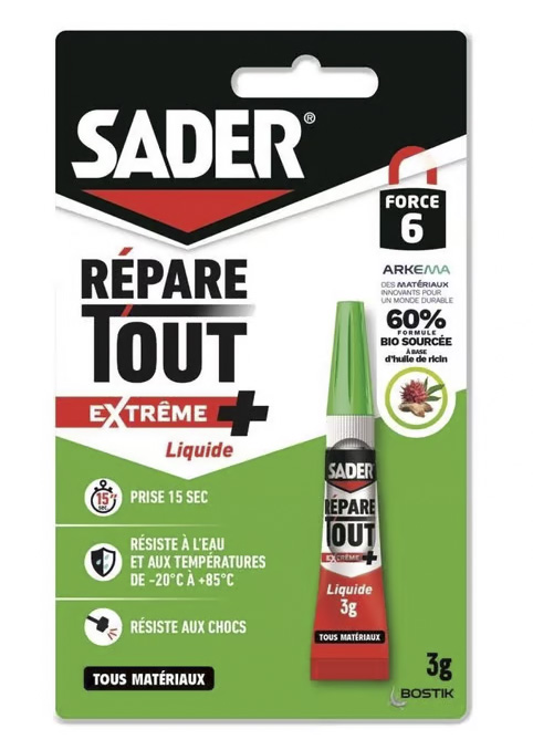 Colle Répare Tout Extrême Liquide 3 g - Lot de 24 avec Bande Cross
