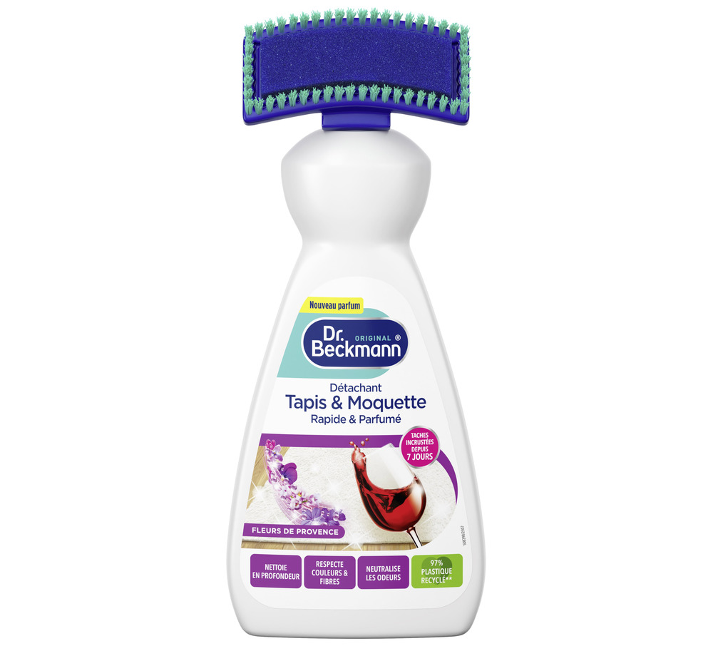 Brosse Dr beckmann pour nettoyer et détacher les tapis & moquettes, parfum Fleurs de Provence