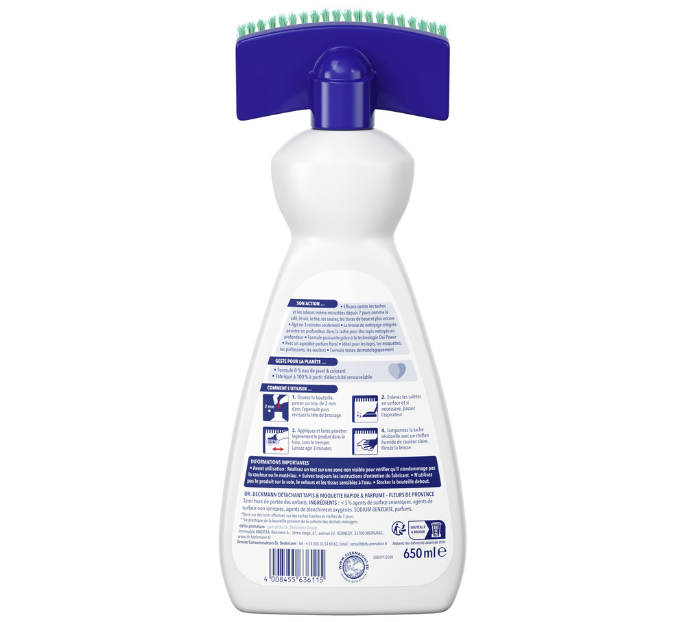 Brosse Détachante Tapis & Moquette Fleurs de Provence 650 ml