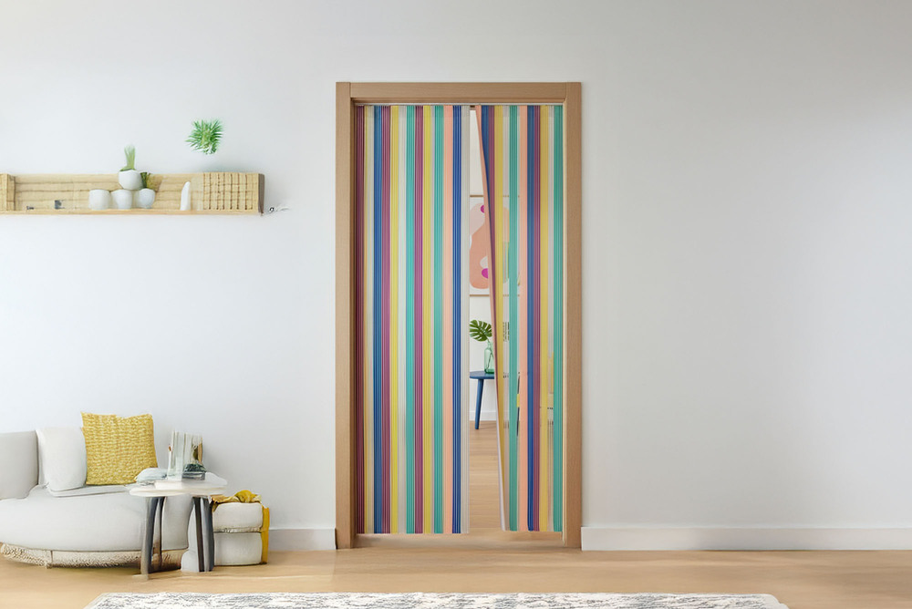 Rideau de Porte Lanières Tahiti Multicolore 90 x 220 cm