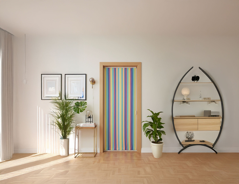 Rideau de Porte Lanières Tahiti Multicolore 90 x 220 cm
