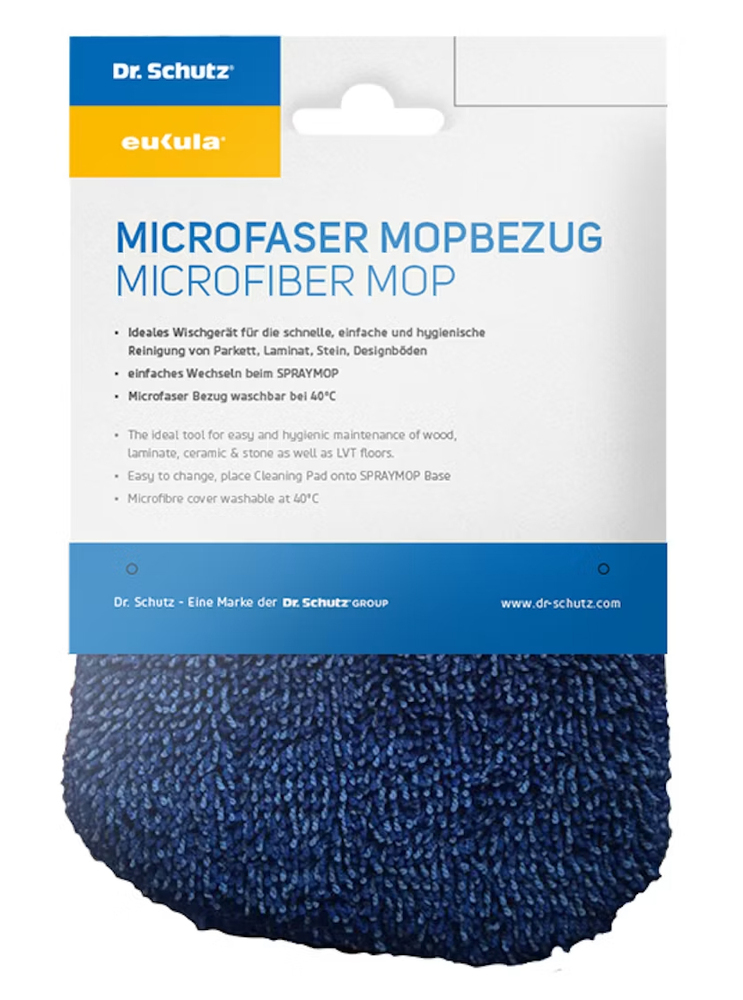 Microfibre de rechange bleue pour Balai Spray Mop et son packaging