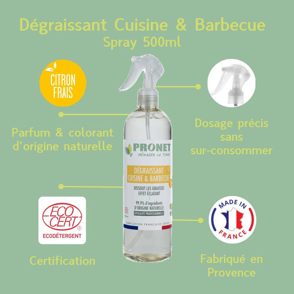 Spray Dégraissant Cuisine & Barbecue Écocert 500 ml