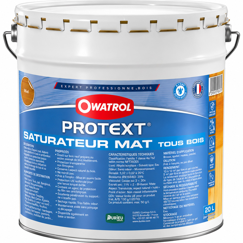 fût de 20L de saturateur mat Protext Owatrol