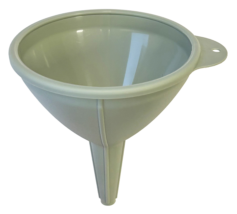 Entonnoir en Plastique vert amande Diamètre 12 cm pour cuisine, idéal pour transvaser les liquides.