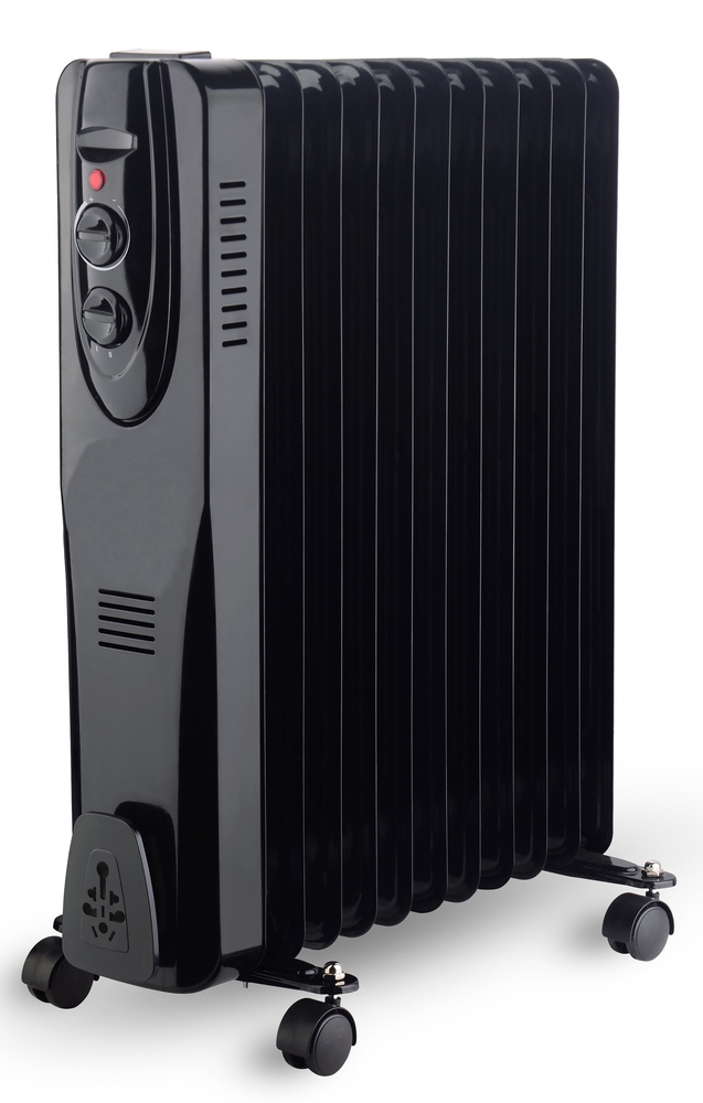 Radiateur électrique à bain d'huile Fogo 11EL 2500W noir, 11 éléments sur roulettes