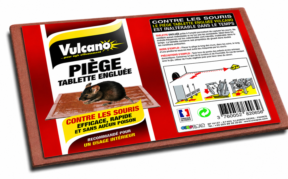 2 pièges à glue Vulcano petit modèle pour souris