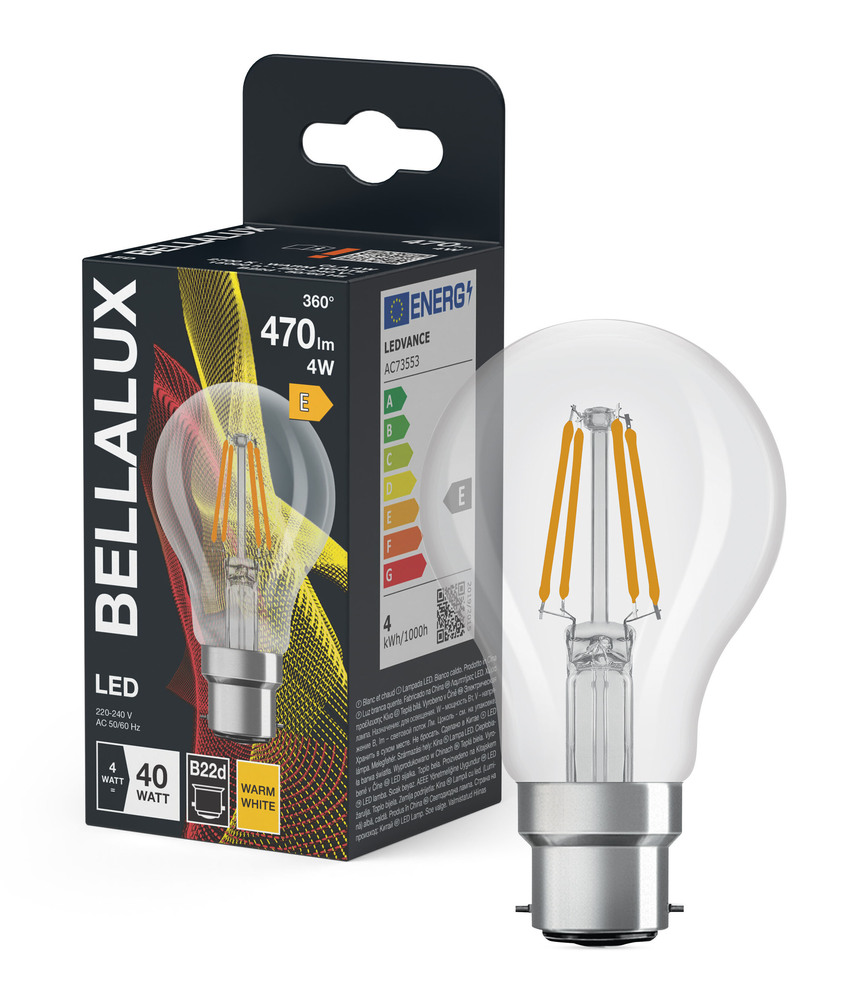 Ampoule LED Transparente Classic A40  B22d 4W 720 lm Blanc Chaud