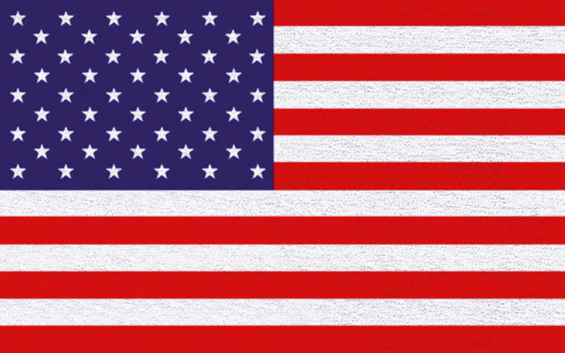 Tapis anti-poussière imprimé drapeau Etats-Unis 50x80cm sur cintre