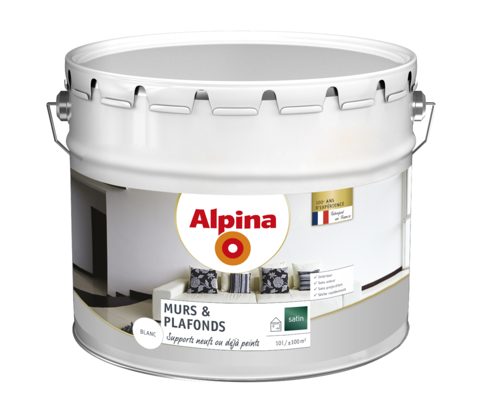 Murs et plafonds acrylique satin blanc 10L