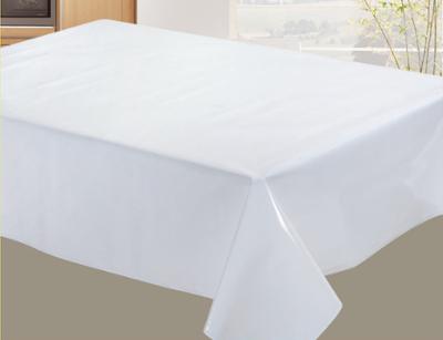 Toile cirée non tissée unie laquée blanche, rouleau de 140 cm x 20 m, pour protection de table.