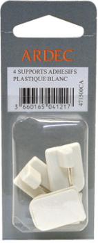 Supports Adhésifs Plastique Blancs Blister de 4