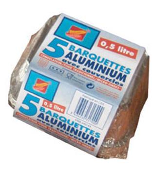 Barquettes Aluminium Lot de 5 sous Film