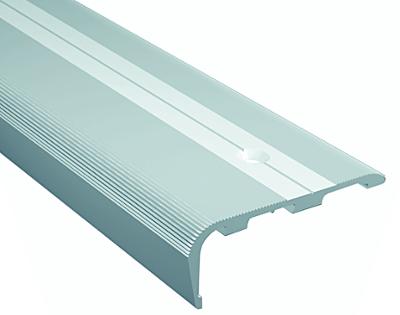 Nez de Marches "Dessus Striés" Mini strié alu incolore 41x17mmx4m