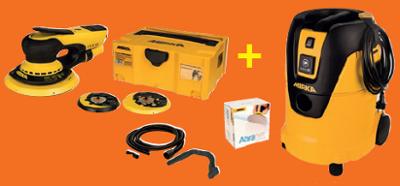 Ponceuse DEROS  + extracteur de poussière MIRKA 1025L