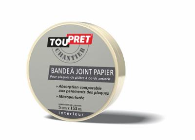Bande à joints papier en rouleau 5 cm x 153 ml pour enduit de plaques de plâtre