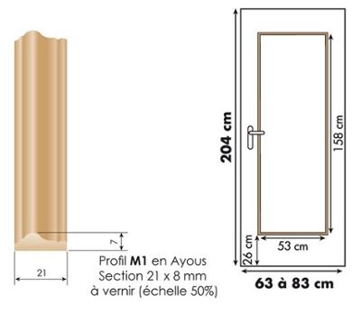 Décor de porte : kit 1 panneau droit à vernir