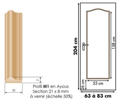 Décor de porte : kit 1 panneau doucine à vernir