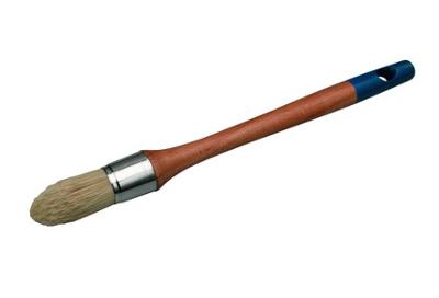 Brosse à rechampir pour peinture acrylique : manche bois verni