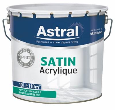 Peinture acrylique bicouche satinée blanc base white 10L