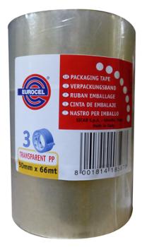 Ruban Polypropylène Emballage Transparent 50 mm x 66 m Lot de 3 Rouleaux