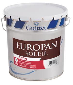 Peinture Europan Soleil satin pour boiseries, haute protection UV et intempéries.