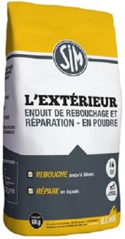 Sim l'Extérieur Enduit de Rebouchage et Réparation en Poudre 6 kg